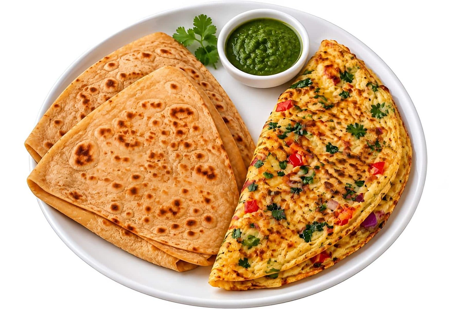 Double Egg Omelette Tikona Paratha - Desi Meals Hub Bengaluru