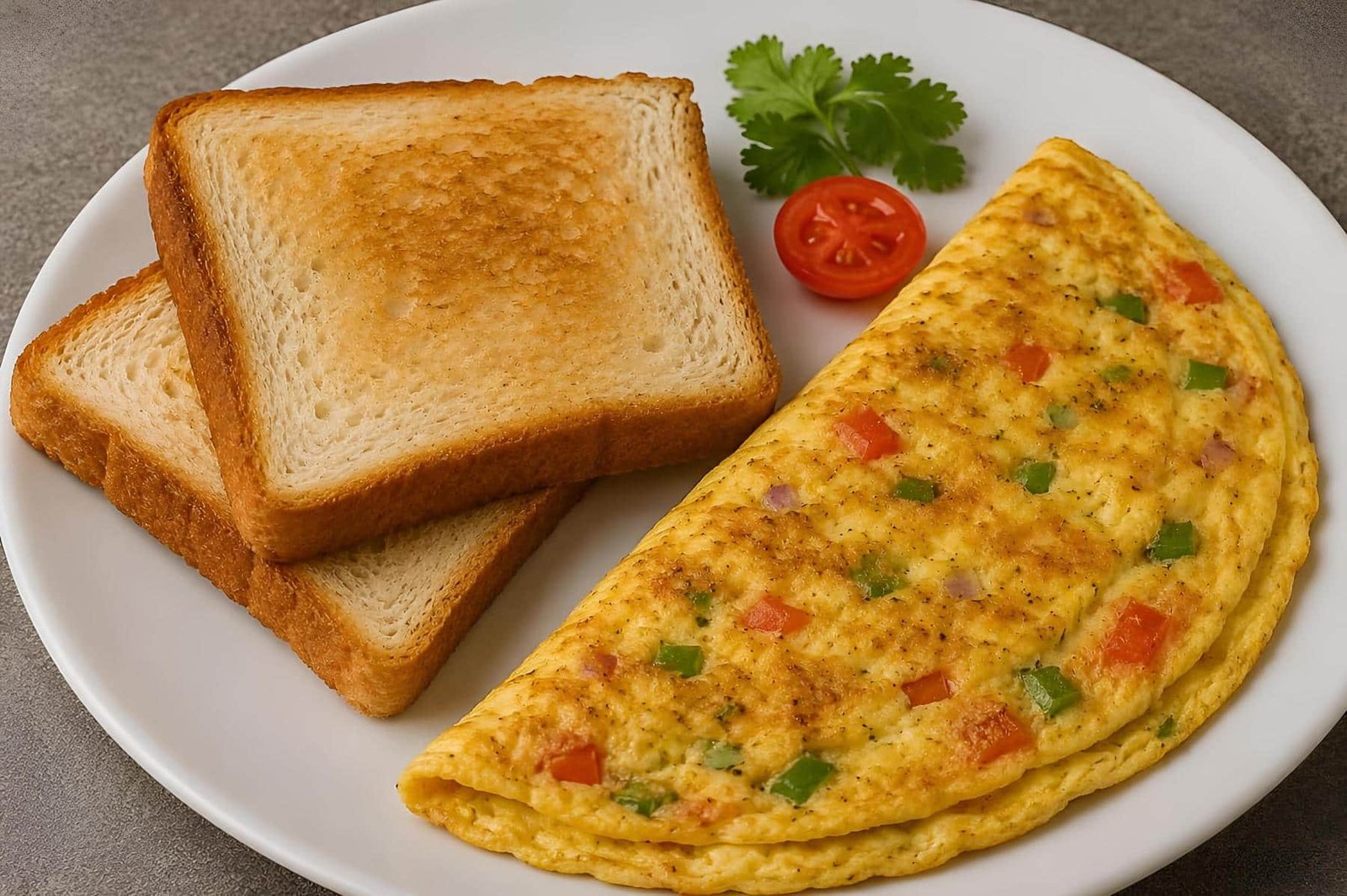 Double Egg Omelette With Bread (2 Pieces) - Desi Meals Hub Bengaluru